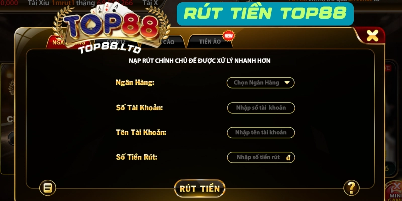 Các phương thức rút tiền Top88