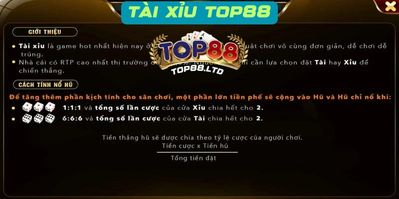 Luật chơi tài xỉu Top88